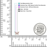 Ohrstecker aus massivem 14-Karat-Gold, 5 mm, Schmetterling, runder Diamant, zurückschiebbar