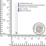 Ohrstecker aus massivem 14-Karat-Gold, 3,4 mm, mit rundem Diamant, hübscher, zurückschiebbarer Ohrring