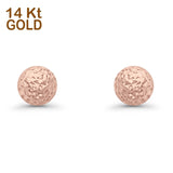 Halbkugel-Ohrringe aus 14-karätigem Weiß-, Rosé- und Gelbgold, DC-Stil, 9 mm