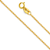 14K Yellow Gold Cats Pendant 16mmX16mm With 16 Inch To 22 Inch 1.2MM Width Classic Rolo Cable Chain Necklace