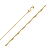 14K Yellow Gold CZ Heart Infinity Pendant 25mmX16mm With 16 Inch To 24 Inch 0.8MM Width Box Chain Necklace