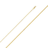 14K zweifarbiger Gold-Herzanhänger 23mmX15mm mit 16 Zoll bis 24 Zoll 0,8 mm breiter quadratischer Weizenkette