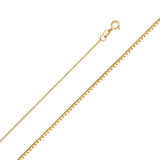 14 K Gelbgold Love Infinity Anhänger 28 mm x 9 mm mit 16 Zoll bis 24 Zoll 0,6 mm breiter Kastenkette