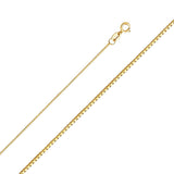 14K Yellow Gold CZ Smile Pendant 17mmX9mm With 16 Inch To 24 Inch 0.6MM Width Box Chain Necklace