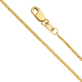 14K Yellow Gold Plain ID for Necklace Pendant 5mmX25mm With 16 Inch To 22 Inch 1.0MM Width D.C. Round Wheat Chain Necklace