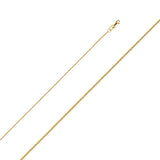 14K Yellow Gold DC Round Slider for Mix&Match Pendant 10mmX10mm With 16 Inch To 24 Inch 0.9MM Width Wheat Chain Necklace