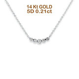 14K Gold 0.21ct Diamond 5 Stone Pendant Necklace 18