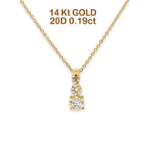 14K Gold 0,19ct Unendlichkeits-Halskette mit rundem Diamant-Tropfenanhänger, 16+2" Ext