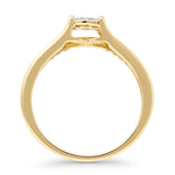 Diamond Halo Ring Solitaire Round 14K Gold 0.34ct