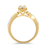 Halo Infinity Shank 0.26ct Natural Diamond Round Engagement Ring 14K Gold