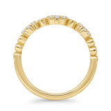 Halo-Ring mit drei Blumen, 0,39 ct, stapelbar, 14-karätiges Gold mit Diamanten