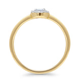 Minimalistischer 0,21-ct-Diamant-Halo-Verlobungsring aus 14-karätigem Gold