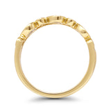 Tropfenförmiger birnenförmiger halber Ewigkeits-Kronenring mit natürlichem Diamant von 0,32 ct aus 14-karätigem Gold