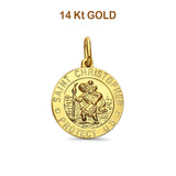 14K Yellow Gold St. Christopher Religious Pendant 20mmX20mm 3.1 grams