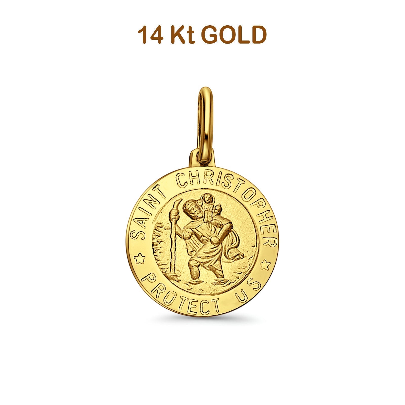 14K Yellow Gold St. Christopher Religious Pendant 18mmX18mm 2.0 grams