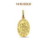 Religiöser Anhänger des Heiligen Christophorus aus 14 Karat Gelbgold, 18 mm x 13 mm, 1,5 Gramm