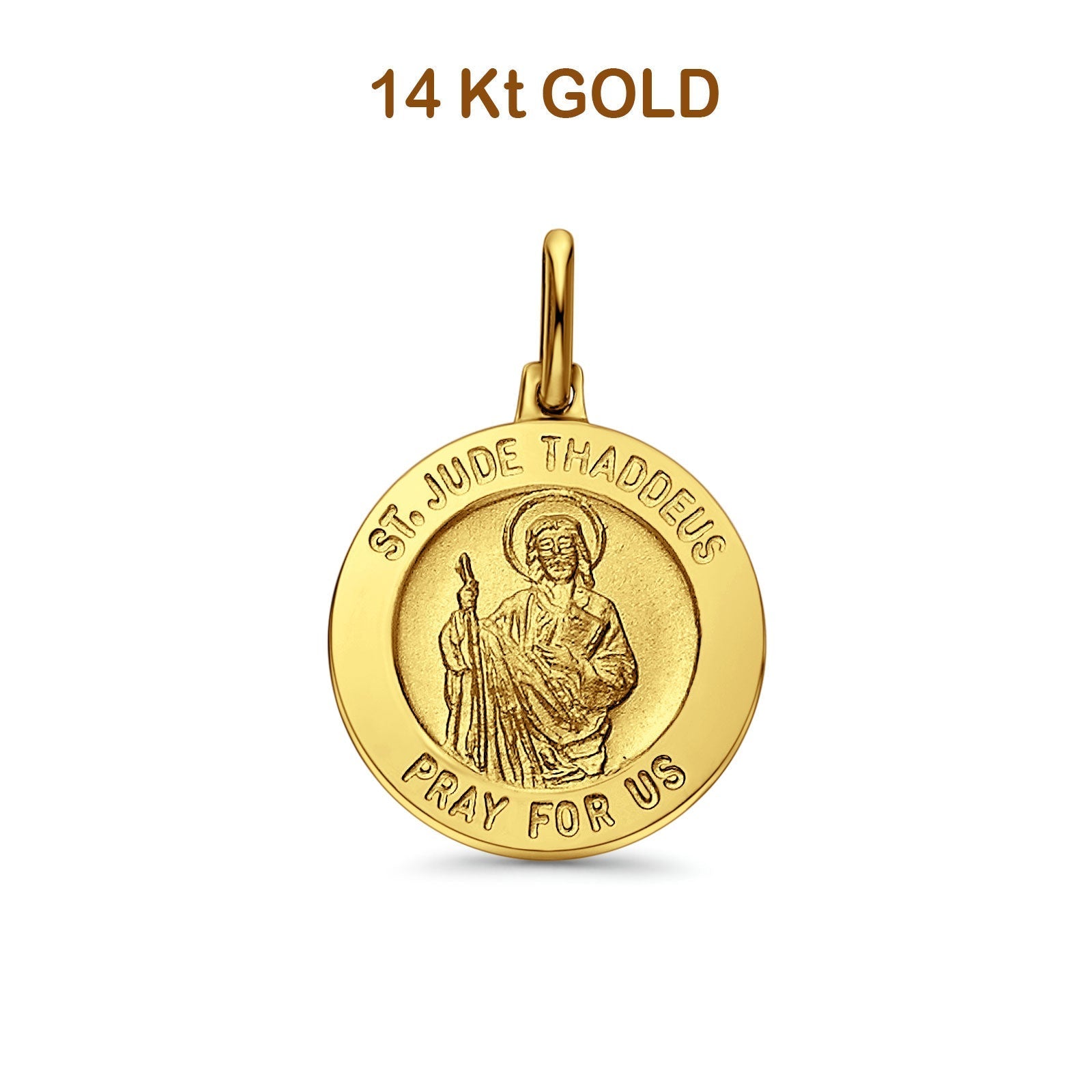14K Yellow Gold St. Jude Thaddeus Religious Pendant 20mmX20mm 3.1 grams