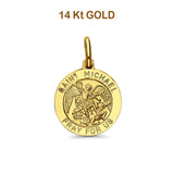 14K Gelbgold St. Michael Religiöser Anhänger 18mmX18mm 2,0 Gramm