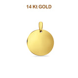 14K Yellow Gold Engravable Round Pendant 25mmX19mm 2.4 grams