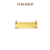 14 K Gelbgold, einfache ID für Halskettenanhänger, 5 mm x 25 mm, 0,9 Gramm
