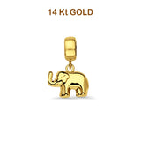 14K Yellow Gold Elephant Charm for Mix&Match Pendant 17mmX11mm 0.9 grams