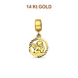 14K Yellow Gold Angel Charm for Mix&Match Pendant 19mmX10mm 1.0 grams
