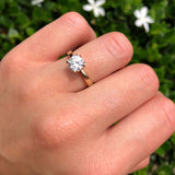 14K Gold Round Shape Solitaire Simulated Cubic Zirconia Wedding Engagement Ring