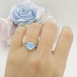 Two Piece Floral Bridal Ring