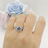 Two Piece Floral Bridal Ring