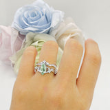 Marquise Split Shank Leaf Floral Ring