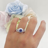 Sunflower Ring Infinity Twisted Round Lab Alexandrite 925 Sterling Silver