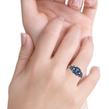 Leaf Style Oval Lab Alexandrite Vintage Engagement Ring