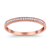 14 K Gold 0,09 ct rund 2 mm G SI stapelbarer Jubiläums-Diamant-Verlobungs-Ehering für halbe Ewigkeit