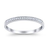 14K Gold 0.09ct Round 2mm G SI Stackable Anniversary Diamond Engagement Half Eternity Wedding Band Ring