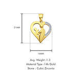 14K Yellow Gold Mom & Child CZ Pendant 21mmX16mm With 16 Inch To 22 Inch 0.5MM Width Box Chain Necklace