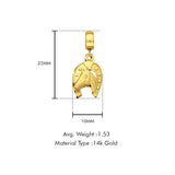 14K Yellow Gold Horse Shoe Charm for Mix&Match Pendant 22mmX10mm With 16 Inch To 18 Inch 1.0MM Width Box Chain Necklace