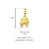 14K Yellow Gold Horse Shoe Charm for Mix&Match Pendant 22mmX10mm With 16 Inch To 24 Inch 1.0MM Width D.C. Round Wheat Chain Necklace