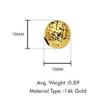14K Yellow Gold DC Round Slider for Mix&Match Pendant 10mmX10mm With 16 Inch To 22 Inch 0.5MM Width Box Chain Necklace