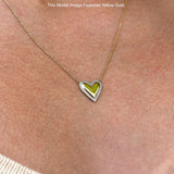 Diamant-Halskette mit Herz-Anhänger, 14 Karat Gold, 0,07 ct