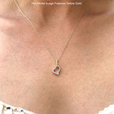 Diamond Heart Pendant Necklace 14K Two Tone Gold 0.10ct