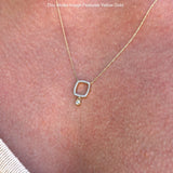 Dangling Diamond Cushion Cut Necklace 14K Gold 0.09ct