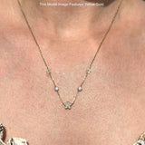 Diamant-Blumen-Stern-Anhänger-Halskette, 14 K Gold, 0,09 ct