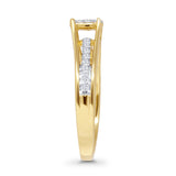 Diamant-Halo-Ring Solitär rund 14K Gold 0,34ct