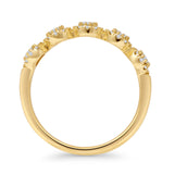 Blumen-Halo-Eternity-Ring mit 0,50 ct Diamant, halbwegs stapelbar, 14-karätiges Gold