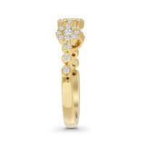 Three Flower 0.39ct Diamond Halo Ring Eternity Stackable 14K Gold