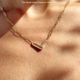 Halskette mit ineinandergreifendem Büroklammer-Kettenanhänger aus 14-karätigem Gold, 0,22 ct, mit Naturdiamant, 45,7 cm lang
