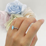 Marquise Solitaire Engagement Ring 6X12 Natural Aquamarine 925 Sterling Silver