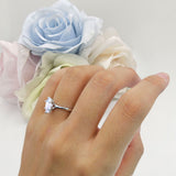 Marquise Solitaire Engagement Ring 6X12 Natural Moonstone 925 Sterling Silver