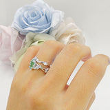 Marquise Split Shank Leaf Floral Ring