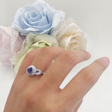 Sunflower Ring Infinity Twisted Round Lab Alexandrite 925 Sterling Silver